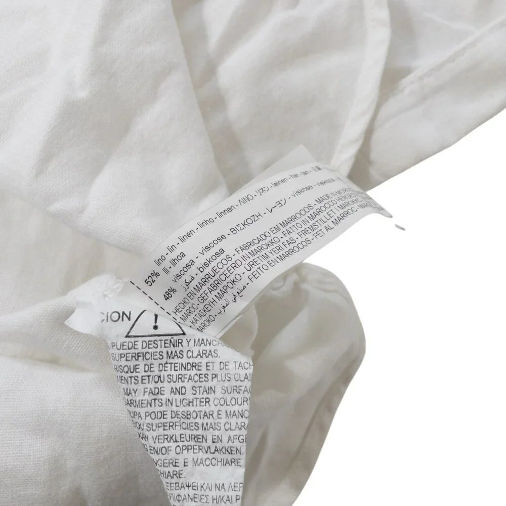 Zara White Button Down Short Sleeve Top SZ S Gold Buttons Front Pockets - Picture 11 of 11